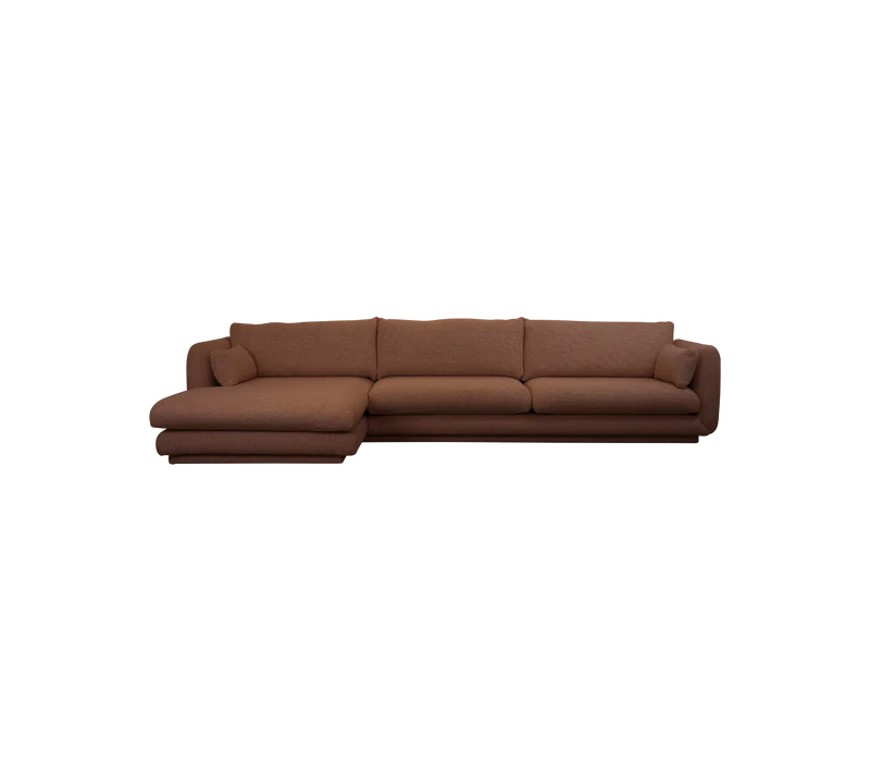 Bloom 3-seater sofa with chaise longue, right and plinth