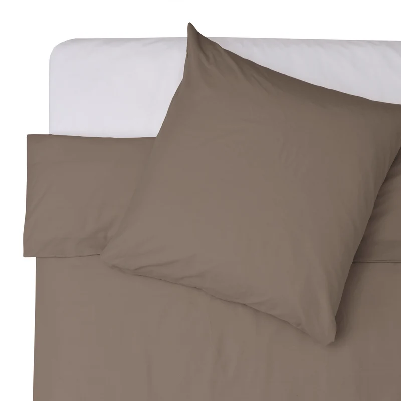 LUMALAND Premium Bettwäsche Everyday - Ganzjahres Bettbezug 155x200 cm & Kissenbezug 80x80 cm - Taupe