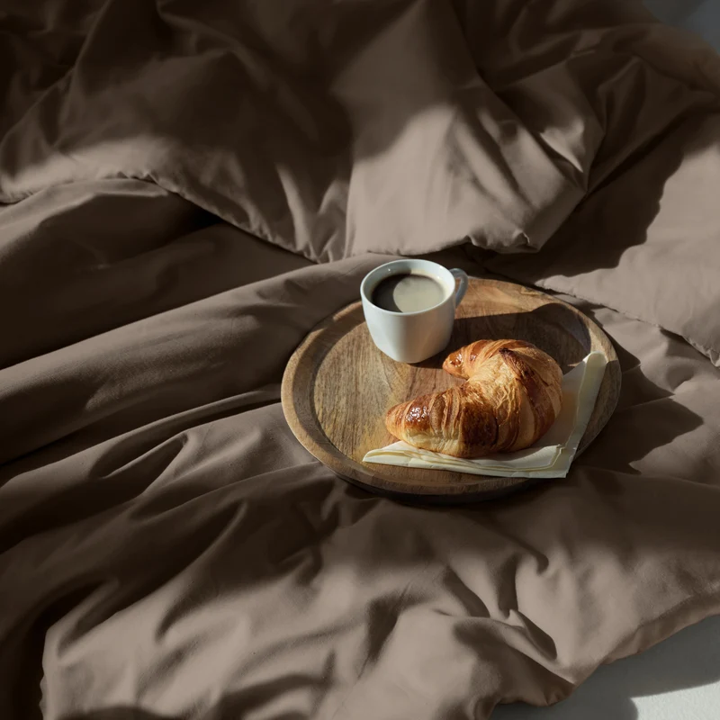 LUMALAND Premium Bettwäsche Everyday - Ganzjahres Bettbezug 155x200 cm & Kissenbezug 80x80 cm - Taupe