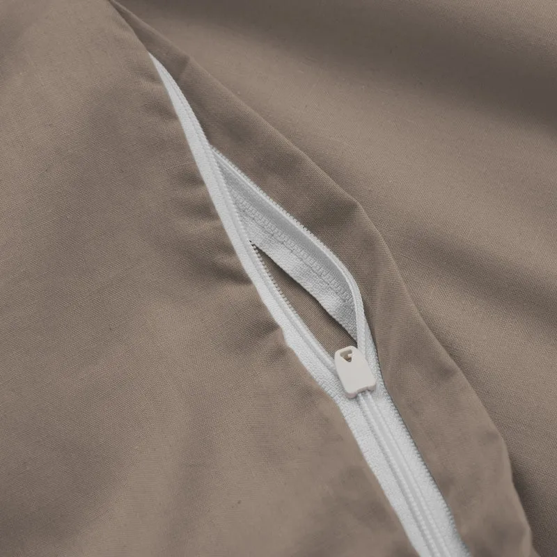 LUMALAND Premium Bettwäsche Everyday - Ganzjahres Bettbezug 155x200 cm & Kissenbezug 80x80 cm - Taupe