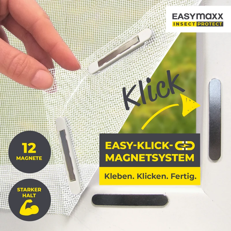 EASYmaxx Insect Protect Insektenschutzgitter mit Magnet - Fenster bis 130x150cm