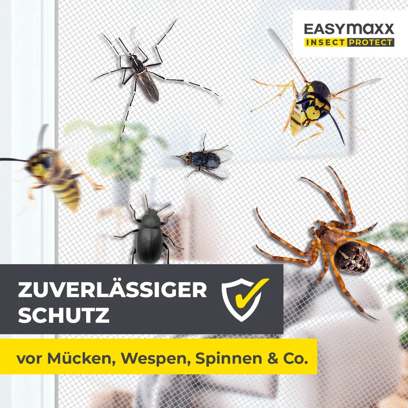 EASYmaxx Insect Protect Insektenschutzgitter mit Magnet - Fenster bis 130x150cm