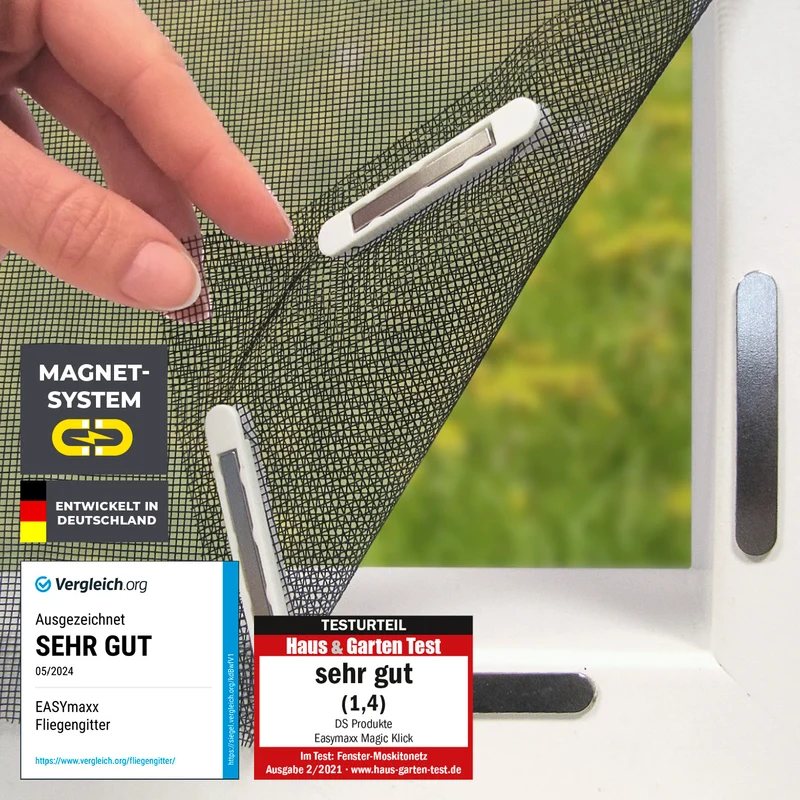 EASYmaxx Insect Protect Insektenschutzgitter mit Magnet - Fenster bis 110x130cm