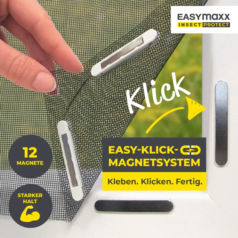 EASYmaxx Insect Protect Insektenschutzgitter mit Magnet - Fenster bis 110x130cm