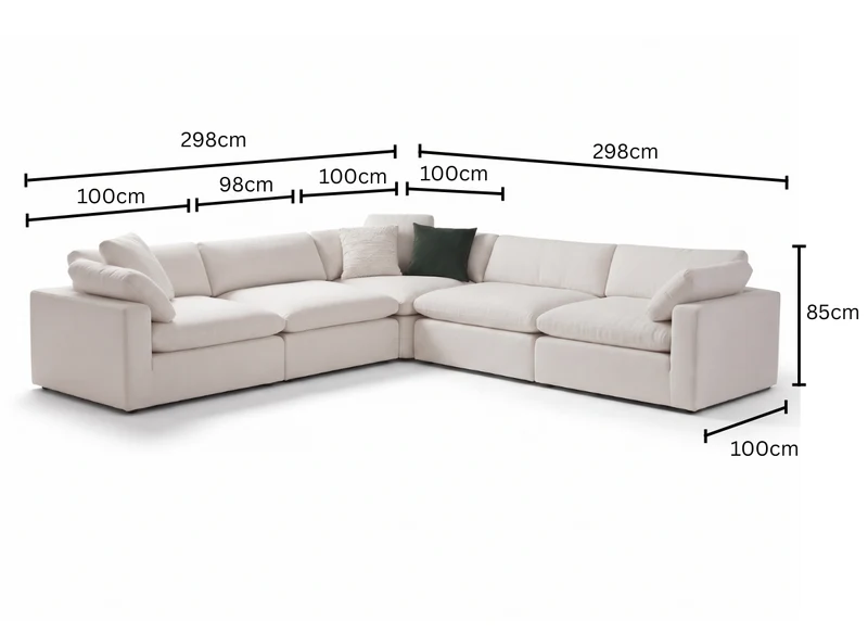 5 Seater Corner Modular with Ottoman