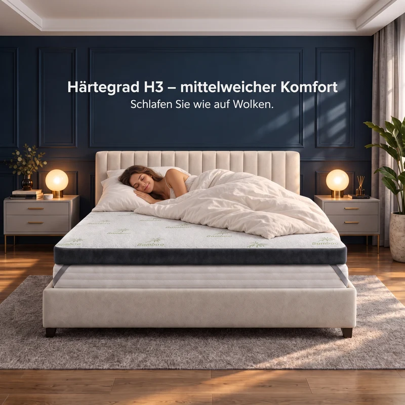 Premium+ Komfort Topper - Matratzen-Topper mit Gel-Memory-Schaum