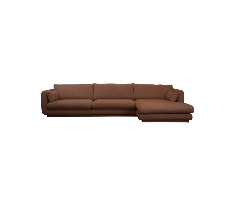Bloom 3-seater sofa with chaise longue, left and plinth