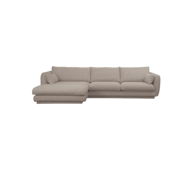 Bloom 2-seater sofa with chaise longue, right and plinth