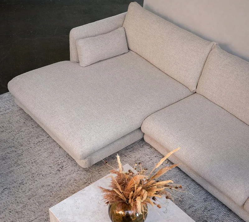 Bloom 2-seater sofa with chaise longue, right and plinth