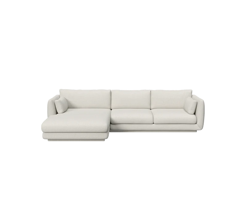 Bloom 2-seater sofa with chaise longue, right and plinth