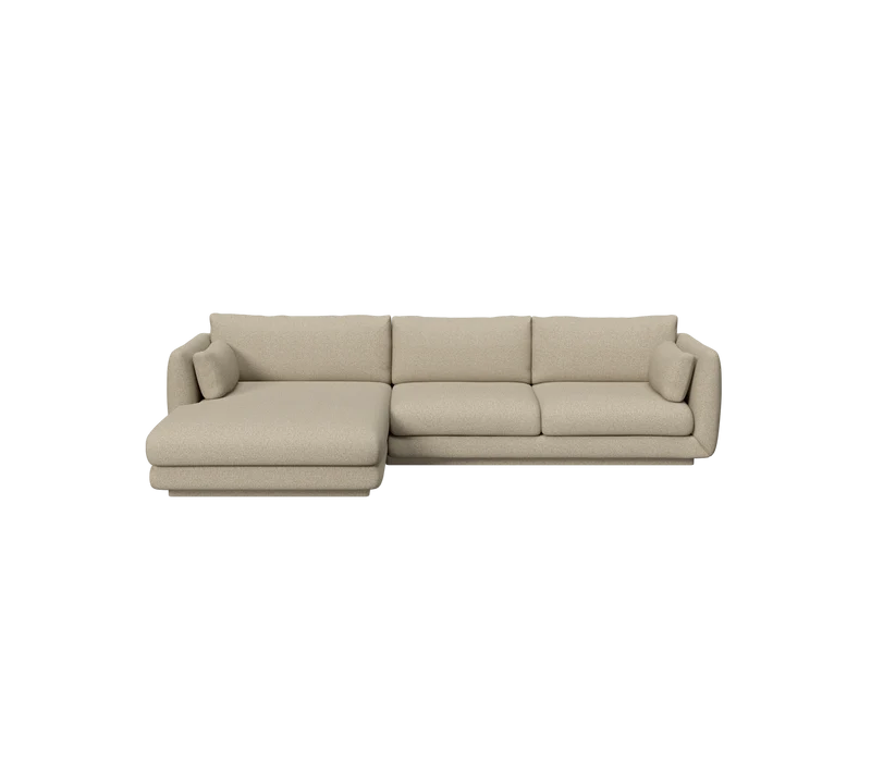 Bloom 2-seater sofa with chaise longue, right and plinth