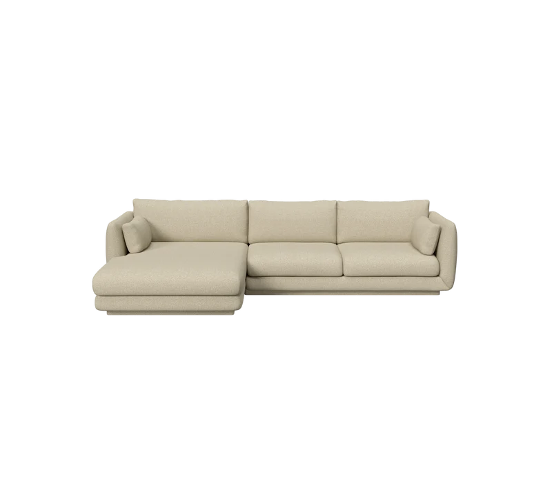 Bloom 2-seater sofa with chaise longue, right and plinth
