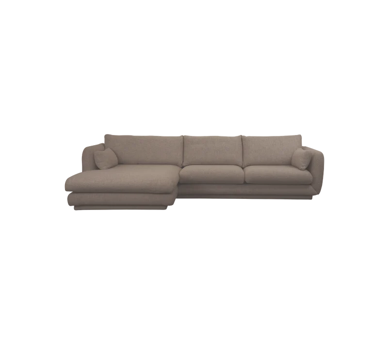 Bloom 2-seater sofa with chaise longue, right and plinth