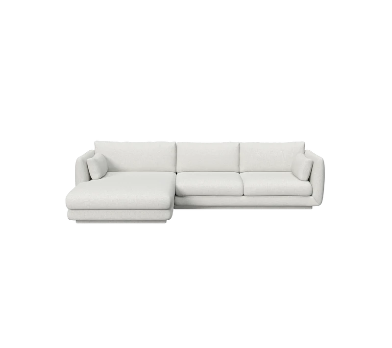 Bloom 2-seater sofa with chaise longue, right and plinth