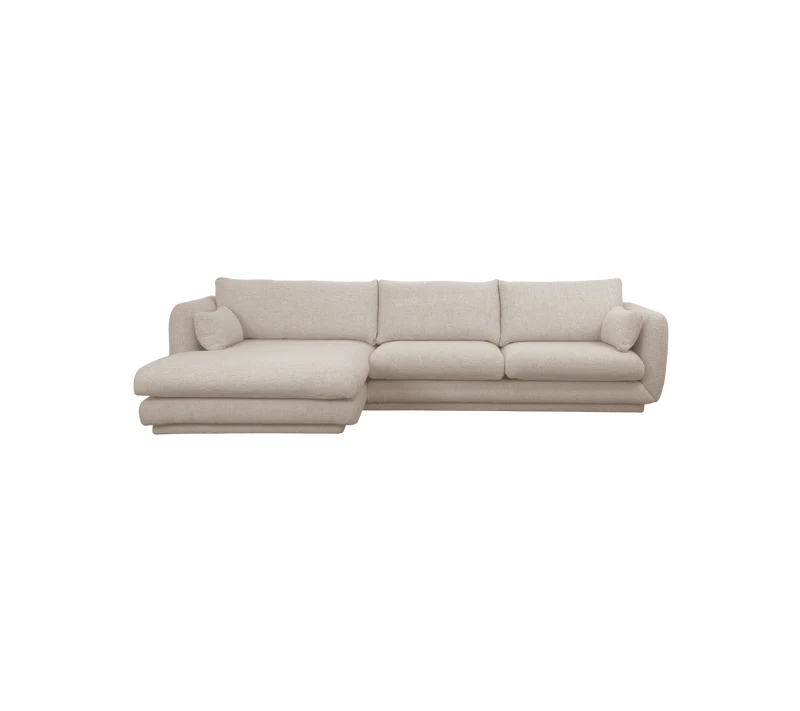 Bloom 2-seater sofa with chaise longue, right and plinth