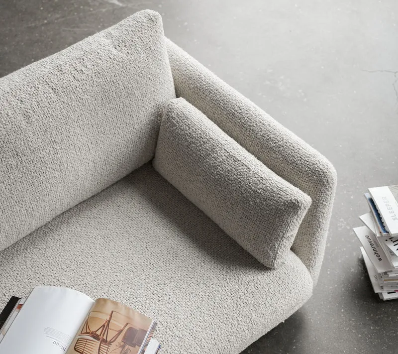Bloom 2-seater sofa with chaise longue, left and teak legs