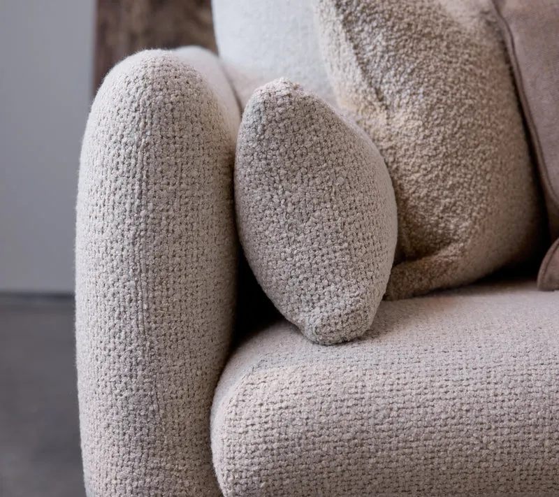 Bloom 2-seater sofa with chaise longue, left and teak legs