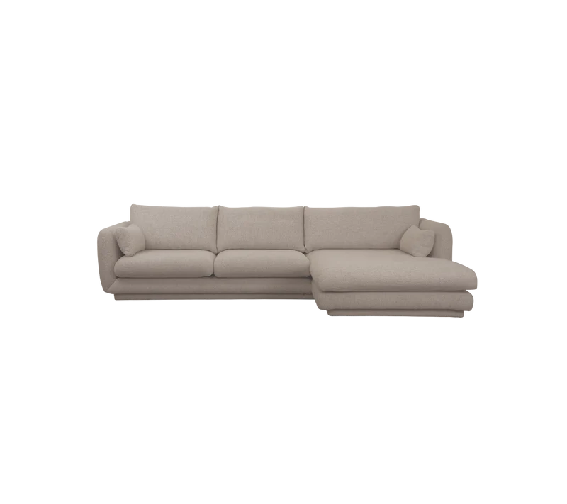 Bloom 2-seater sofa with chaise longue, left and plinth