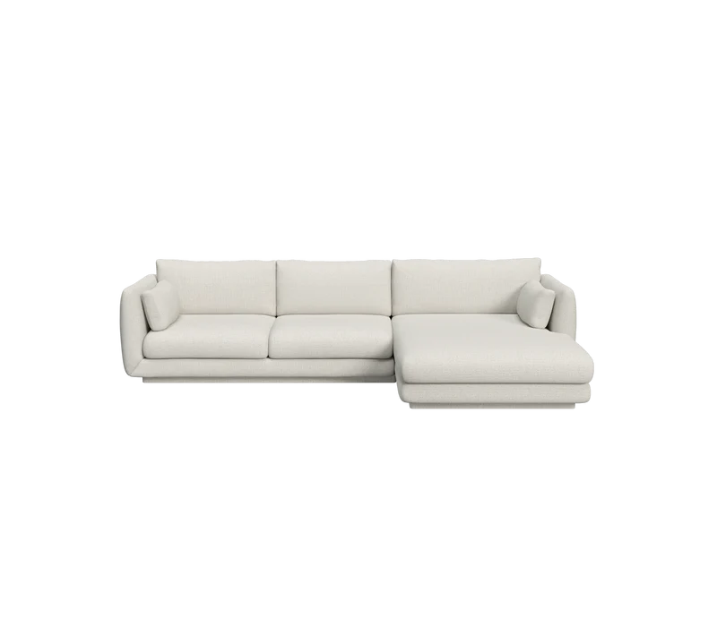 Bloom 2-seater sofa with chaise longue, left and plinth