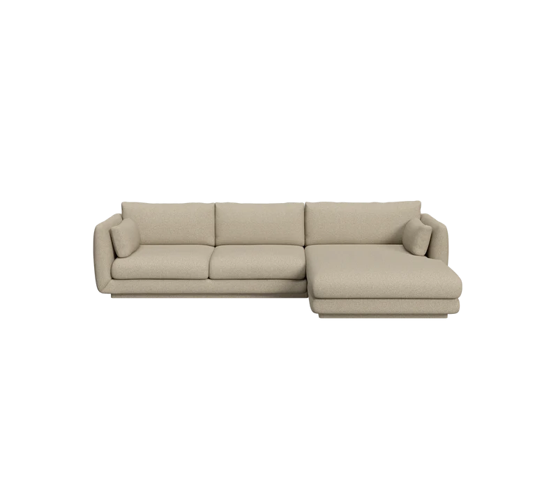 Bloom 2-seater sofa with chaise longue, left and plinth