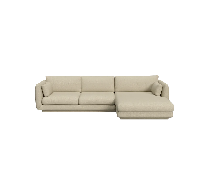 Bloom 2-seater sofa with chaise longue, left and plinth