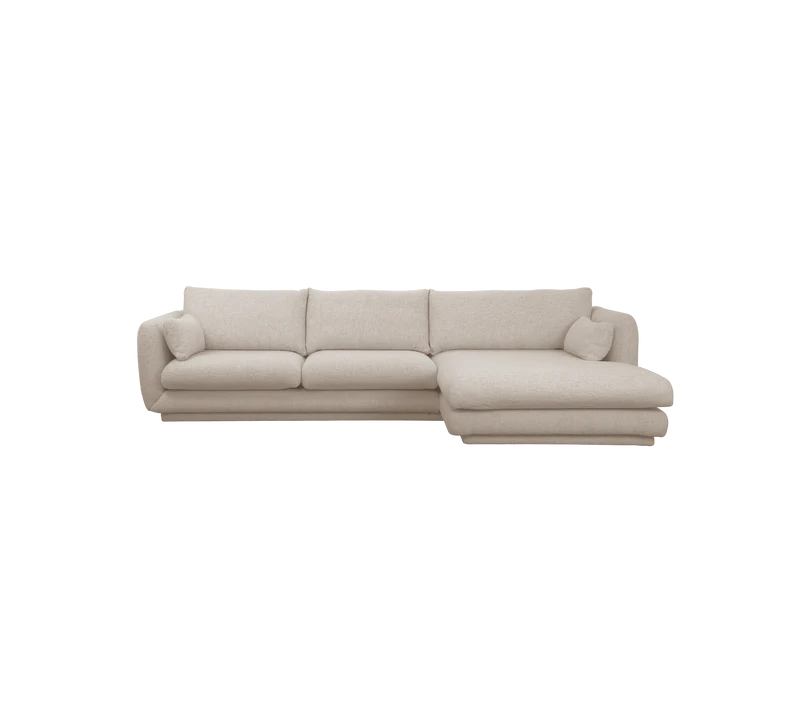 Bloom 2-seater sofa with chaise longue, left and plinth