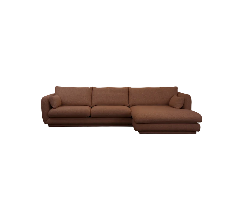 Bloom 2-seater sofa with chaise longue, left and plinth