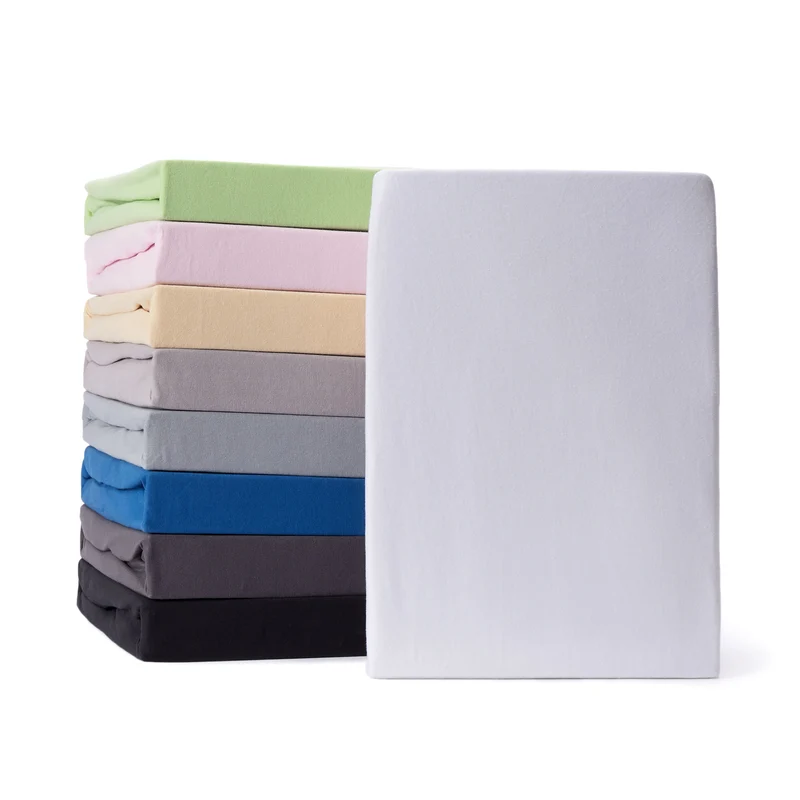 LUMALAND Comfort Jersey Spannbettlaken - 160 g/m² 100% Baumwolle - 100 x 200 cm - 120 x 200 cm - Weiß
