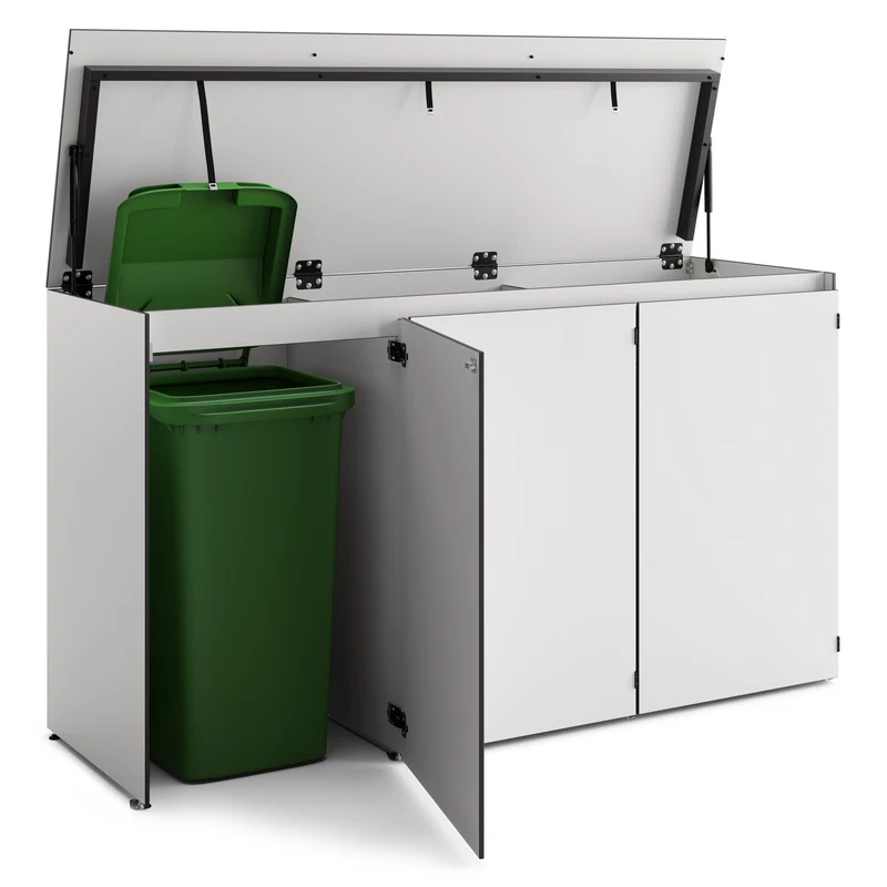 HIDEA Trio – Design Mülltonnenbox | 3 × 120 L | wetterfest & modern