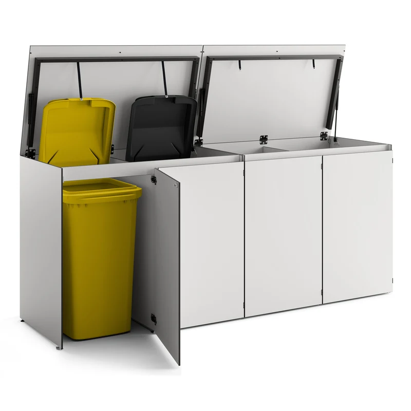 HIDEA Quattro – Design Mülltonnenbox | 4 × 240 L | wetterfest & modern