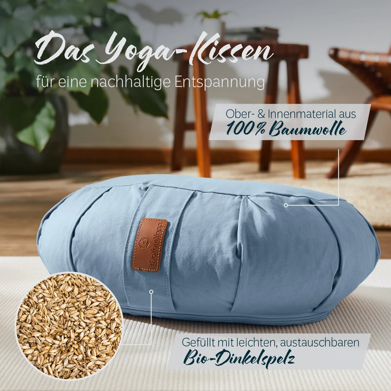 #DoYourYoga Yoga-Kissen Ganesh - gefüllt mit Bio-Dinkelspelz - Halbmond 45 x 30 x 14 cm - Lavendel