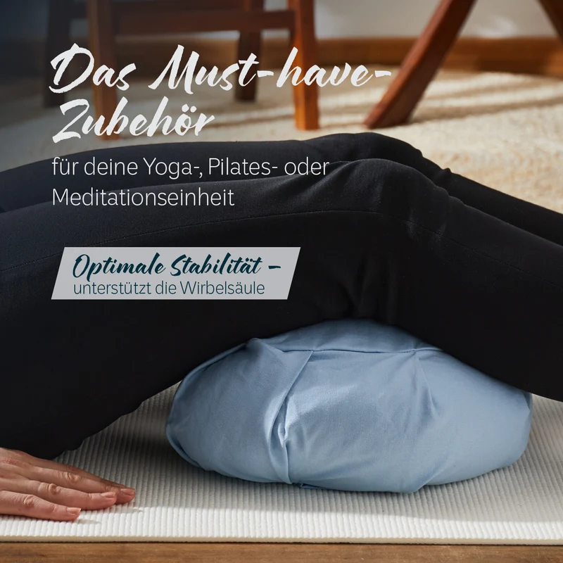 #DoYourYoga Yoga-Kissen Ganesh - gefüllt mit Bio-Dinkelspelz - Halbmond 45 x 30 x 14 cm - Lavendel