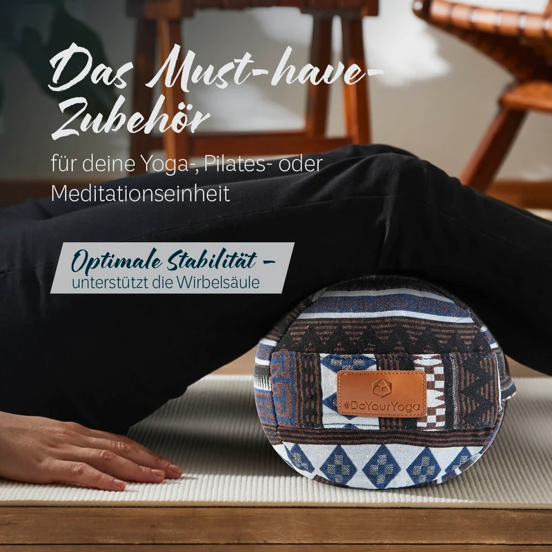 #DoYourYoga Yoga-Bolster Tarik - gefüllt mit Bio-Dinkelspelz - 68 x 22 x 22 cm - Style 11