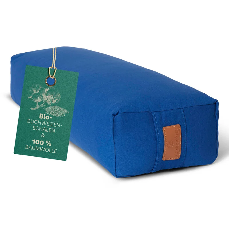 #DoYourYoga Yoga-Bolster Paravati - gefüllt mit Bio-Buchweizenschalen - 67x22x13cm - Navyblau
