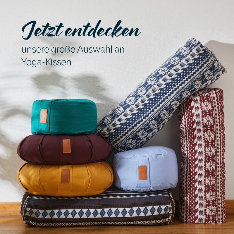 #DoYourYoga Yoga-Bolster Paravati - gefüllt mit Bio-Buchweizenschalen - 67x22x13cm - Navyblau