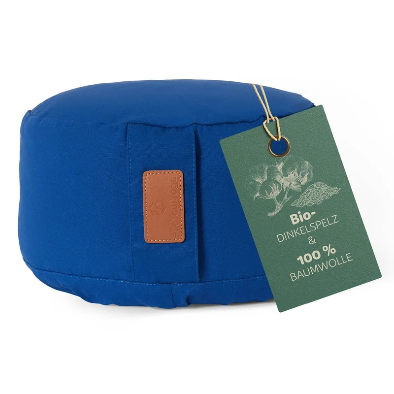 #DoYourYoga Yoga-Kissen Vishnu - gefüllt mit Dinkelspelz - Rund - Navyblau