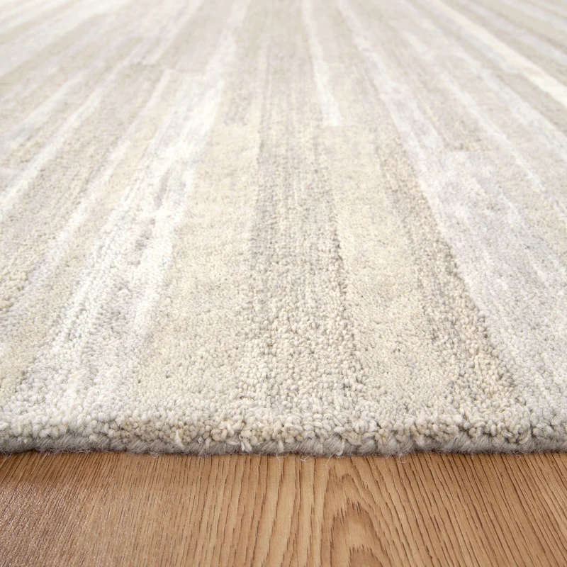 Les Nomades Linear Beige Wool Rug