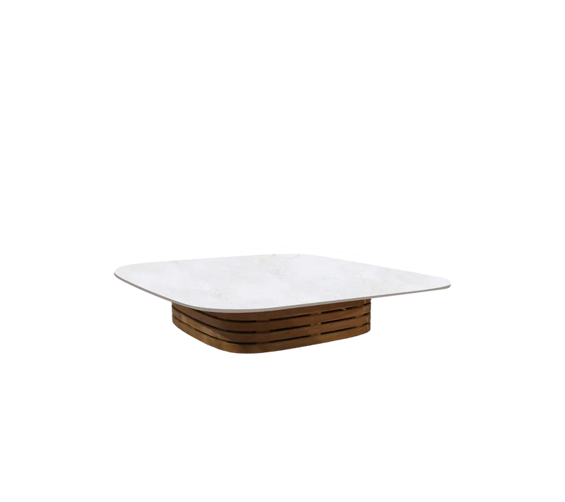 Mellow coffee table, low 144 x 144 cm - teak