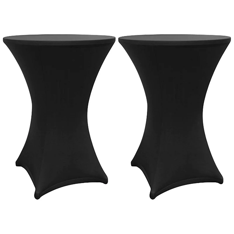 LUMALAND Stehtischhusse - Tisch Bezug - Husse - Ø 80-85 cm - Schwarz - 2er-Set