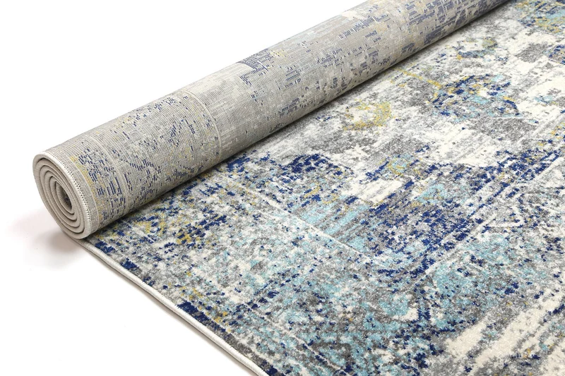 Blue Green Distressed Rug