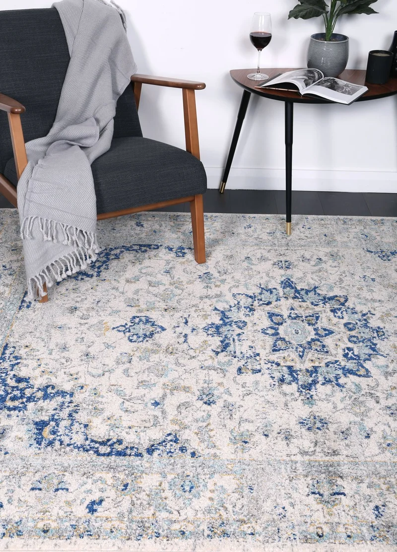 Navy Blue Traditional Rug