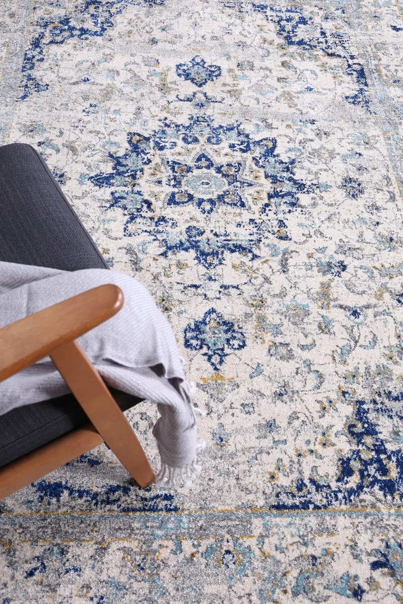 Navy Blue Traditional Rug