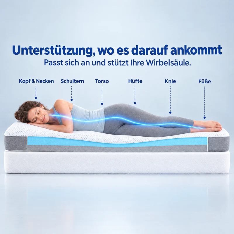 2-in-1 Plus Komfort Topper - Duo Matratzen-Topper mit Gel-Memory-Schaum