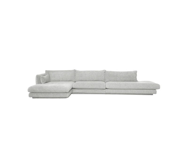 Bloom 3-seater sofa with chaise longue right, open end and plinth