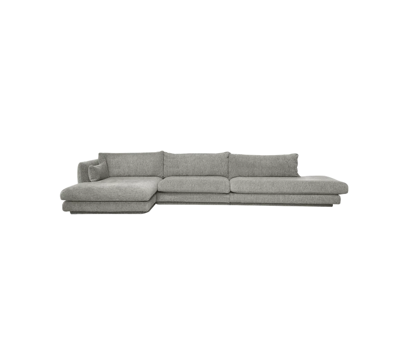 Bloom 3-seater sofa with chaise longue right, open end and plinth