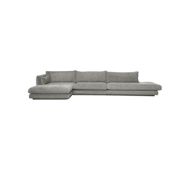 Bloom 3-seater sofa with chaise longue right, open end and plinth