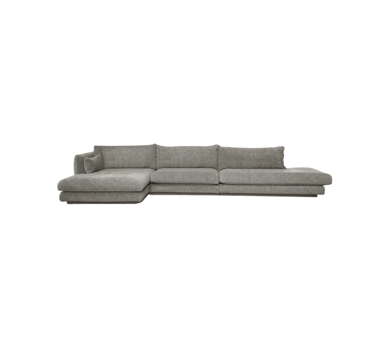Bloom 3-seater sofa with chaise longue right, open end and plinth