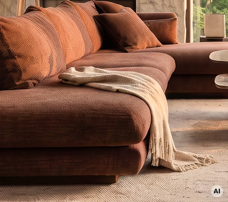 Bloom 3-seater sofa with chaise longue left, open-end and plinth