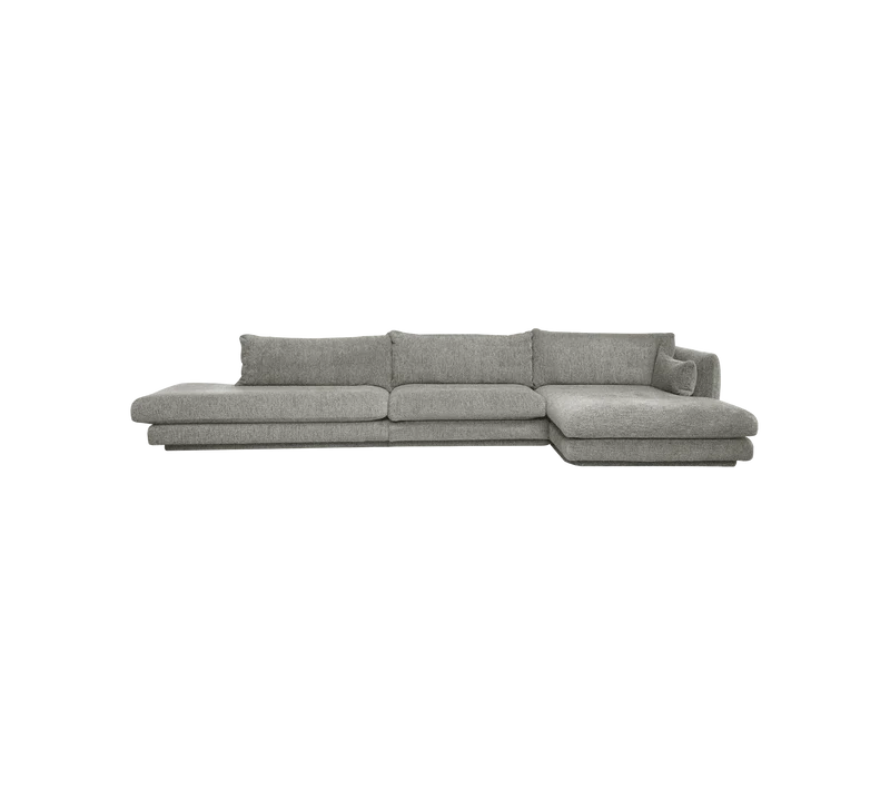 Bloom 3-seater sofa with chaise longue left, open-end and plinth