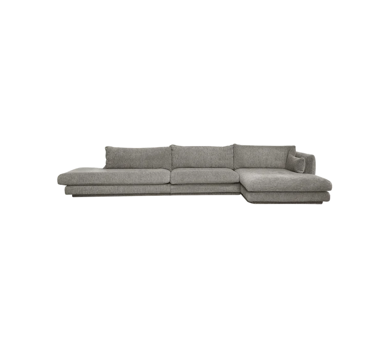 Bloom 3-seater sofa with chaise longue left, open-end and plinth